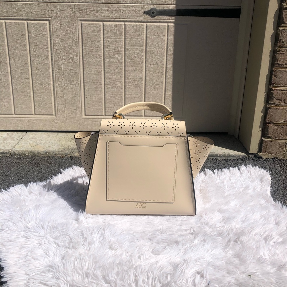 NWT Zac Posen Feminine Lasercut Eartha Floral Ivory Purse - Picture 10 of 13